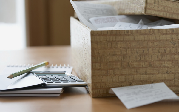 Receipts in Box