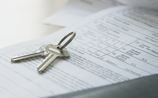 House Keys on Mortgage Document