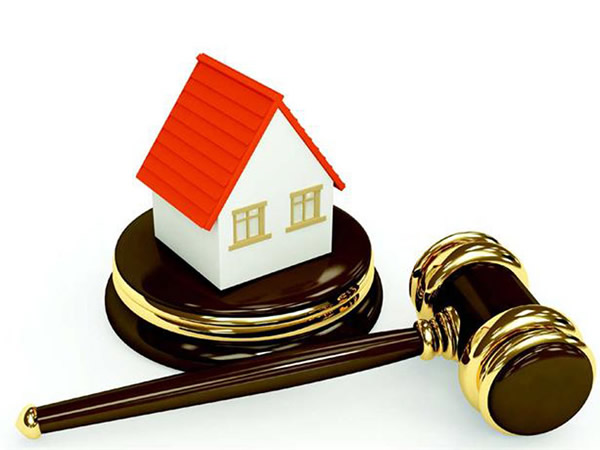 Судейский молот и макет дом